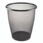 Safco Onyx Round Mesh Wastebaskets, 5 gal, Steel Mesh, Black