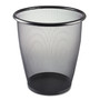 Safco Onyx Round Mesh Wastebaskets, 5 gal, Steel Mesh, Black
