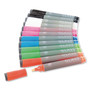 U Brands Bullet Tip Low-Odor Liquid Glass Markers with Erasers, Broad Bullet Tip, Assorted Colors, 12/Pack