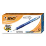 BIC Velocity Easy Glide Ballpoint Pen, Retractable, Medium 1 mm, Blue Ink, Translucent Blue Barrel, Dozen (BICVLG11BE) View Product Image
