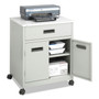 Safco Steel Mobile Machine Stand with Drawer - 200 lb Load Capacity - 2 x Shelf(ves) - Hinged Door - 29.75" Height x 25" Width x 20" Depth - Floor