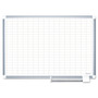 MasterVision Gridded Magnetic Steel Dry Erase Planning Board, 1 x 2 Grid, 48 x 36, White Surface, Silver Aluminum Frame (BVCMA0592830) View Product Image