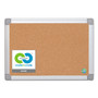 MasterVision Earth Cork Board, 24" x 18", Tan Surface, Satin Aluminum Frame
