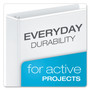 Cardinal Performer ClearVue Slant-D Ring Binder, 3 Rings, 5" Capacity, 11 x 8.5, White