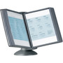 Durable SHERPA Motion Desk Reference System, 10 Panels, Gray Borders