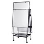 MasterVision Creation Station Dry Erase Board, 29.5" x 74.88", White Surface, Black Metal Frame