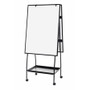 MasterVision Melamine Double-sided Easel - 29.5" (2.5 ft) Width x 41.7" (3.5 ft) Height - Melamine Surface - Black Aluminum Frame - Black Stand - Rectangle