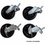Lorell Industrial Wire Shelving Caster Kit - 4" Diameter - Black