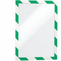 DURABLE Twin-color Border Self-adhesive Security Frame - Horizontal, Vertical - Self-adhesive, Flexible, Magnetic, Dual-sided - Green, White