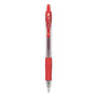 Pilot G2 Premium Gel Pen, Retractable, Extra-Fine 0.5 mm, Red Ink, Smoke/Red Barrel, Dozen