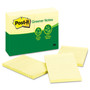 Post-it Greener Notes Original Recycled Note Pads, Note Ruled, 4" x 6", Canary Yellow, 100 Sheets/Pad, 12 Pads/Pack