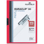 DURABLE DURACLIP Letter Report Cover - 8 1/2" x 11" - 30 Sheets Capacity - 1 Fastener(s) - Vinyl - Red
