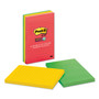 Post-it Notes Super Sticky Pads in Playful Primary Collection Colors, Note Ruled, 4" x 6", 90 Sheets/Pad, 3 Pads/Pack