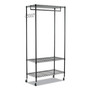 Alera Wire Shelving Garment Rack, 40 Garments, 48w x 18d x 75h, Black
