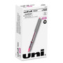 uniball VISION Roller Ball Pen, Stick, Fine 0.7 mm, Pink Ink, Gray Barrel, Dozen (UBC60384) View Product Image