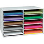 Classroom Keepers 12" x 18" Construction Paper Storage - 10 Compartment(s) - Compartment Size : 3" x 12.25" x 18.25" - 16.88" Height x 26.88" Width x 18.50" Depth - 70% Recycled - White