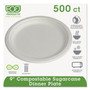 Eco-Products Renewable Sugarcane Plates, 9" dia, Natural White, 500/Carton (ECOEPP013) View Product Image