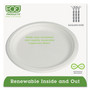 Eco-Products Renewable Sugarcane Plates, 9" dia, Natural White, 500/Carton (ECOEPP013) View Product Image