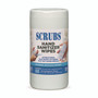 SCRUBS Hand Sanitizer Wipes, 1-Ply, 6 x 8, Unscented, Blue/White, 85/Canisters, 6 Canisters/Carton