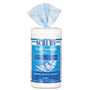 SCRUBS Hand Sanitizer Wipes, 1-Ply, 6 x 8, Unscented, Blue/White, 85/Canisters, 6 Canisters/Carton