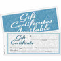 Adams Two-part Carbonless Gift Certificates - 8.5" Width x 3.4" Length - White with Blue Border