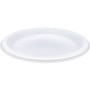 Genuine Joe 10-1/4" Large Plastic Plates - Disposable - 10.3" Diameter - Warm White - Plastic Body