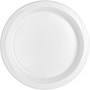 Genuine Joe 10-1/4" Large Plastic Plates - Disposable - 10.3" Diameter - Warm White - Plastic Body