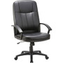Lorell Chadwick Series Executive High-Back Chair - Black Seat Color - Leather Seat Material - Black Frame Color - 5-star Base - Black