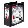 Cardinal Premier Easy Open ClearVue Locking Slant-D Ring Binder, 3 Rings, 4" Capacity, 11 x 8.5, Black