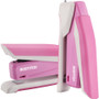 Bostitch InCourage Spring-Powered Desktop Stapler with Antimicrobial Protection, Breast Cancer Awareness, 20-Sheet Capacity, Pink/Gray