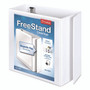Cardinal FreeStand Easy Open Locking Slant-D Ring Binder, 3 Rings, 5" Capacity, 11 x 8.5, White
