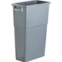 Genuine Joe 23-gallon Space-Saving Waste Container - 23 gal Capacity - Rectangular - Handle - 30" Height x 20" Width x 11" Depth - Gray - (GJO60465)
