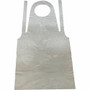 Genuine Joe 50" Disposable Poly Apron - White - Polyethylene, Polyethylene - 100/Pack