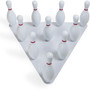 Champion Sports Bowling Set, Plastic/Rubber, White, 10 Bowling Pins, 1 Bowling Ball