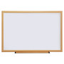 Universal Deluxe Melamine Dry Erase Board, 36" x 24", White Surface, Oak Finished Fiberboard (MDF) Frame