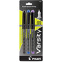 Pilot Varsity Disposable Fountain Pens - Medium Pen Point - Black, Blue, Purple Ink - Black Barrel