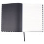 Universal Casebound Hardcover Notebook, 1-Subject, Wide/Legal Rule, Black/White Cover, (150) 10.25 x 7.63 Sheets