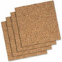 Quartet Frameless Modular Natural Cork Tiles - 12" Board Height x 12" Board Width - Brown Natural Cork Surface - Frameless, Durable, Self-healing
