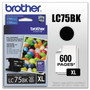 Brother LC75BK Innobella High-Yield Ink, 600 Page-Yield, Black (BRTLC75BK) View Product Image