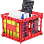 Storex Storage Crate - External Dimensions: 14.3" Width x 17.3" Depth x 11.2" Height - Stackable - Assorted - For File, Classroom Supplies - Recycled