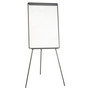 MasterVision Basic Tripod Melamine Presentation Easel, 22.5" x 42", White Surface, Black Plastic/Steel Frame