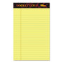 TOPS Docket Gold Jr. Legal Ruled Canary Legal Pads - Jr.Legal - 50 Sheets - 0.28" Ruled - 20 lb Basis Weight - Jr.Legal