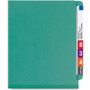Smead End Tab Pressboard Classification Folders, Six SafeSHIELD Fasteners, 2" Expansion, 2 Dividers, Legal Size, Green, 10/Box