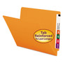 Smead Shelf-Master Straight Tab Cut Letter Recycled End Tab File Folder - 8 1/2" x 11" - 3/4" Expansion - 11 pt. - 2 Plys - Orange