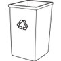 Rubbermaid Commercial 50-Gallon Square Recycling Container - 50 gal Capacity - Square - Weather Resistant, Easy to Clean, Compact - RCP395973BECT