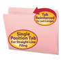 Smead Reinforced Top Tab Colored File Folders, Straight Tabs, Letter Size, 0.75" Expansion, Pink, 100/Box (SMD12610) View Product Image