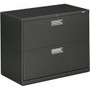 HON Brigade 600 H682 Lateral File - 28.4" Height x 36" Width x 18" Depth - 2 - Finish: Charcoal