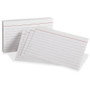 Oxford Red Margin Ruled Index Cards - Front Ruling Surface - Ruled Front Ruling - 3" x 5" Sheet Size - White Paper