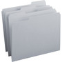 Smead Reinforced Top Tab Colored File Folders, 1/3-Cut Tabs: Assorted, Letter Size, 0.75" Expansion, Gray, 100/Box