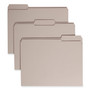 Smead Reinforced Top Tab Colored File Folders, 1/3-Cut Tabs: Assorted, Letter Size, 0.75" Expansion, Gray, 100/Box
